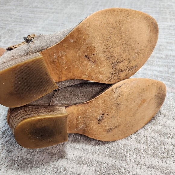 Rebels Calista Suede Leather Braided Buckles Ankle Booties Boots Gray, size 8.5 - Picture 11 of 12